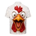 thumbnail image 6 of Men's Short Sleeve Graphic Shirts Funny 3D Chicken Rooster Print Quarter Zip Pullover Novelty Animal Summer Casual Tops Lightweight Golf T-Shirts, 6 of 6