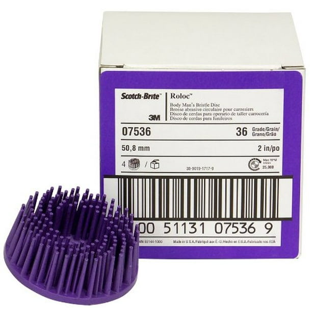 3M Scotch Brite 07536 Purple 36 Grade Bristle Disc (4 Discs) Walmart
