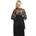thumbnail image 3 of 20's long shawl, sequin flyaway evening shawl for women formal/party/wedding/formal/harlem night, 3 of 8