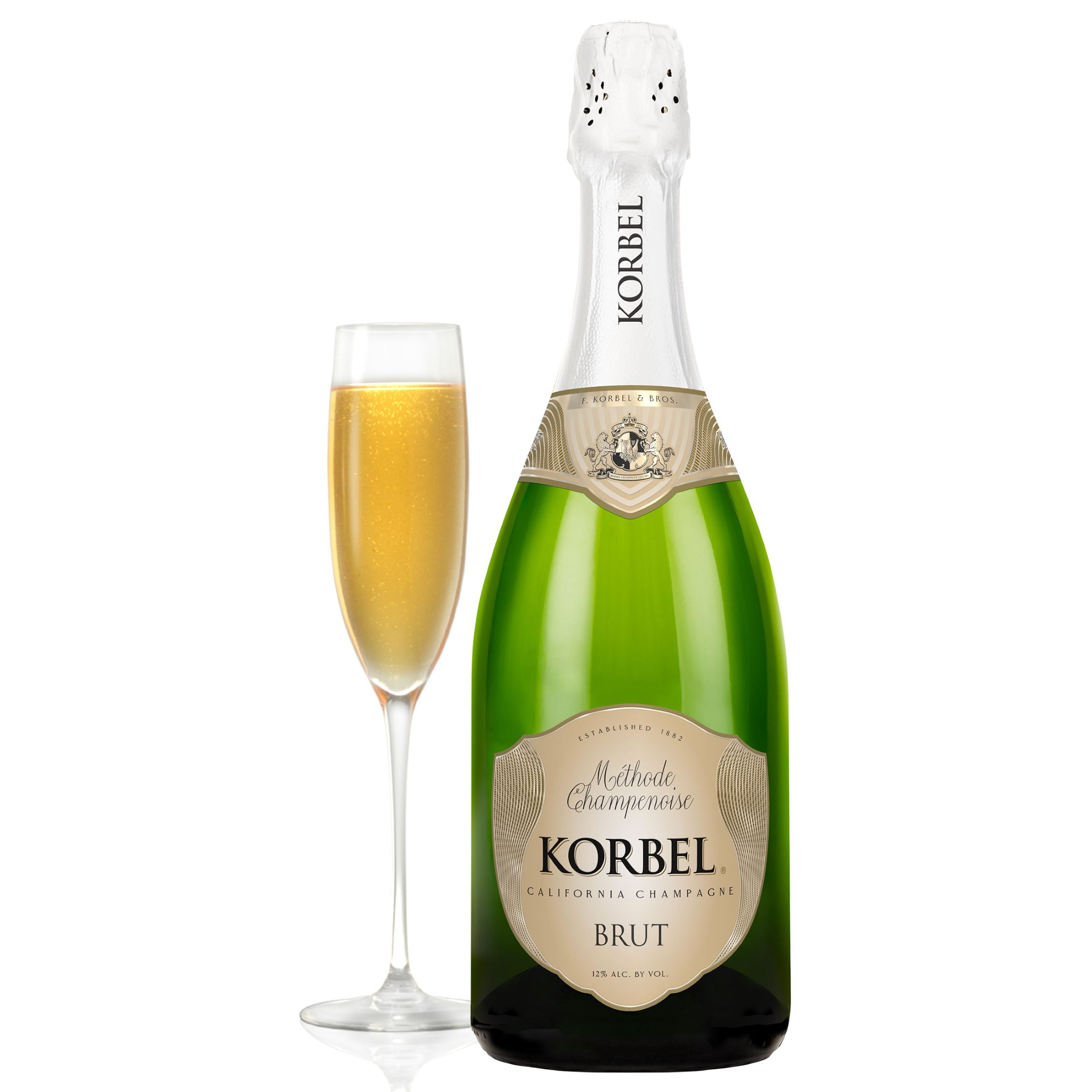 ほんだChampagne Korbel Brut California Champagne Sparkling White Wine, 750ml