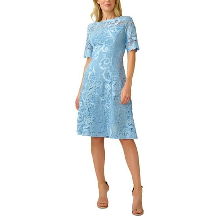 Adrianna Papell Lace Fit Flare Dress