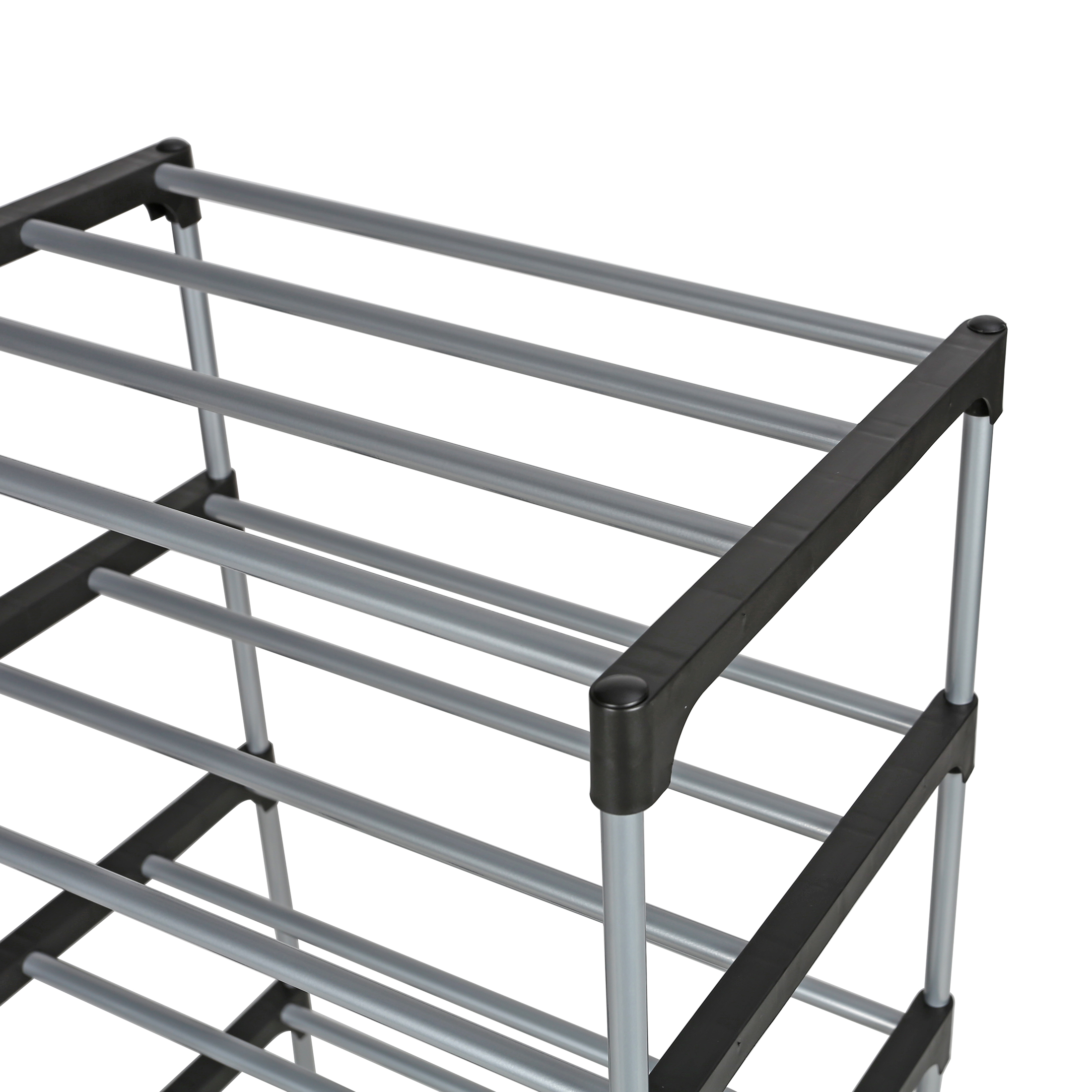 Mainstays 6-Tier Shoe Rack, Black and Silver photo 5
