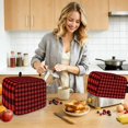 thumbnail image 6 of Toaster Cover 4 Slice, Black Red Plaid Dustproof Bakeware Oven Protector with Top Hook, Vintage Rustic Buffalo Checked Gingham Waterproof Small Kitchen Appliance Toasters Dust Cover, 12"x11"x8", 6 of 8