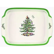 Spode Christmas Tree Rectangular Handled Dish 12 x 9 Inches