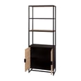 thumbnail image 4 of Bali Coastal Modern 6-Tier Book Shelf with Storage, Black with Natural Wood, 4 of 7
