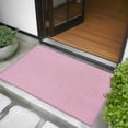 thumbnail image 5 of Pink 2x3 Door Mat Rug, Farmhouse Burlap Solid Pink Color Modern Linen Texture Non-Skid Rubber Backing Large Rectangle Rugs - Living Room Bedroom Home Office, Indoor Floor Mat Carpets Washable Rug, 5 of 9