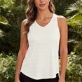 thumbnail image 4 of Miluxas Racerback Workout Tank Tops for Women Split Open Back Athletic Sports T Shirts Sleeveless V Neck Tunic Tank Tops for Gym Yoga Running White, 4 of 7