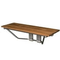 Clevr 36" Wall Mounted Double Folding Shower Bench Seat Teak Wood