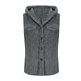 thumbnail image 6 of Kaemgyyd Womens Fuzzy Sherpa Jacket Lightweight Fleece Vest Cozy Sleeveless Button down Cardigan Coat Outerwear with Hood, 6 of 6