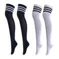 thumbnail image 1 of Calcetines Yinane Mujer Rayas Muslo 65 cm 2 Pares, 1 of 7