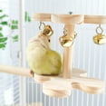 thumbnail image 6 of BQBQERT Wood Perch Toy for Bird Parakeets Cockatiels with Bells and Rotating Design for Fun Interaction and Enrichment, 6 of 8