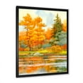 thumbnail image 2 of Designart 'Autumn Forest By The Lake Side IV' Lake House Framed Art Print, 2 of 4