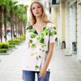 thumbnail image 6 of Lumivie Summer Tops 2025 Vacation Western Tshirts For Women Women Blouses Plus Size Womens V Neck T Shirts Loose Fit Cotton, 6 of 6