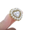 thumbnail image 3 of Unique Bargains 2 Pcs Shoelace Charms Heart Faux Pearls Fashion Shoe Accessories Gold Tone, 3 of 5