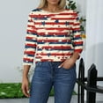 thumbnail image 4 of Summer Tops For Women, Casual 3/4 Length Sleeve 4Th Of July Collar Pullover Top Red White And Royal Blue T Shirt Tops Women Valentine Day Shirts Plus Size Tops Tank Tops (M, Watermelon Red) ZMTing, 4 of 4