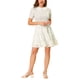 thumbnail image 4 of Vestidos florales de cuello Peter Pan de ajuste y vuelo de INSPIRE CHIC para mujer en blanco, 4 of 6