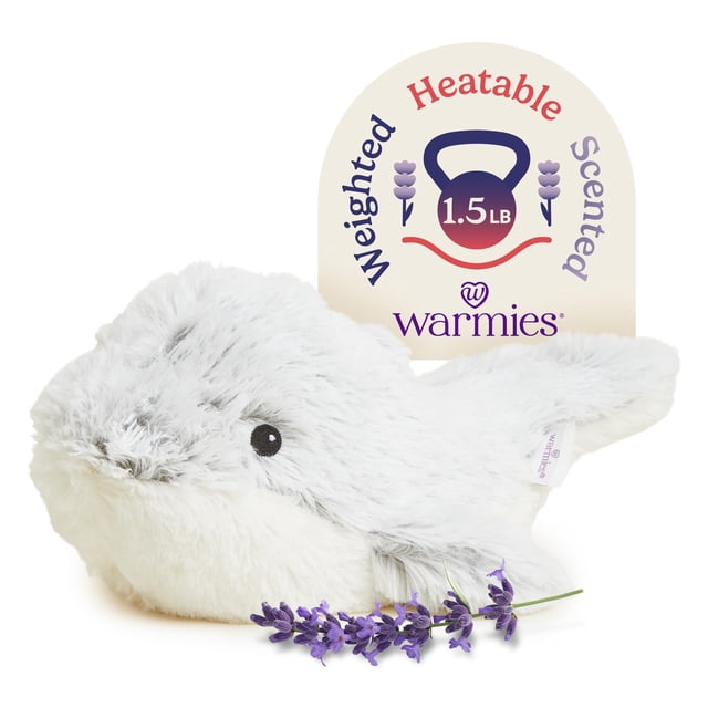 Peluche de peluche Warmies con forma de delfín con peso térmico de 33 cm