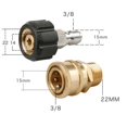 thumbnail image 4 of LOVIVER 8pcs Brass High Pressure Hose Quick Connect Kit, Replacement Parts, M22 to 3/8'', 4 of 8