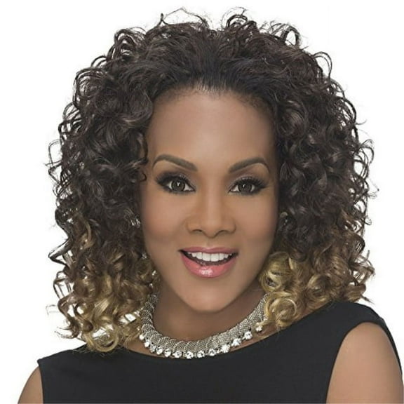 vivica a. fox hw-tweedy synthetic fiber, 3/4 half wig in color 1b