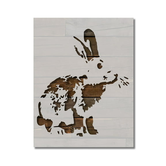 Detailed Bunny Rabbit Stencil Template Reusable 8.5 x 11 for Painting on Walls, Wood, Etc. By Stencilville