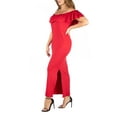 thumbnail image 3 of 24/7 Comfort Apparel Women's Plus Size Ruffle Off The Shoulder Maxi Dress, 3 of 4