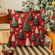 thumbnail image 4 of Funda de almohada navideña con estampado de árbol y estrella | Funda decorativa de 45 x 45 cm con cremallera | Funda de cojín de poliéster suave para sofá, cama, sala de estar, dormitorio, 4 of 6