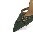 thumbnail image 2 of XYD Women Crossover Strap Grommets Mules Stiletto High Heel Pointed Closed Toe Slip On Sandals Daily Dress Shoes Size 6.5 Green, 2 of 4
