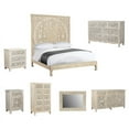 thumbnail image 5 of Taran Designs Gianna Carved Wood Panel Queen Bed in Sand White, 5 of 9