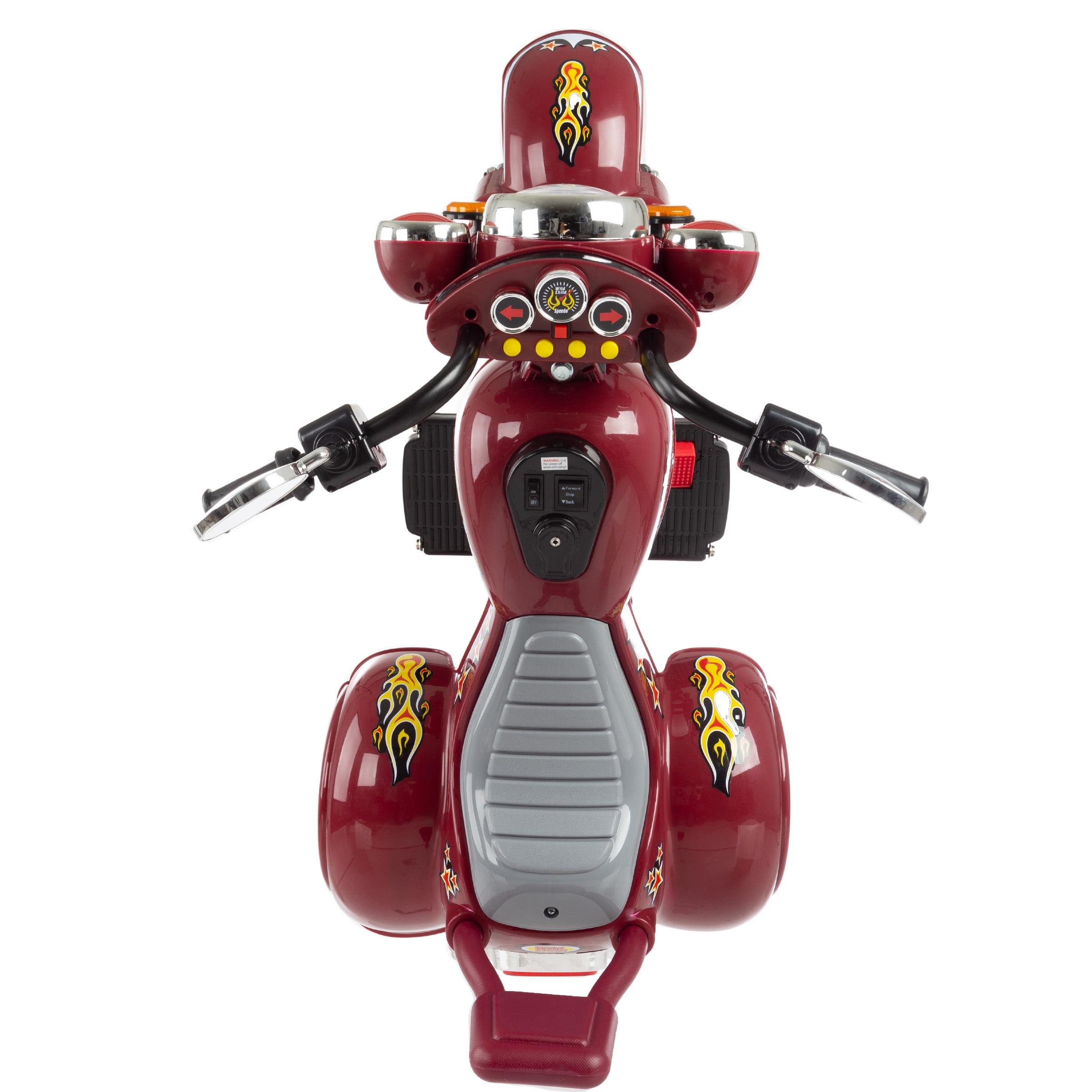 Ride on Toy, 3 Wheel Trike Chopper Motorcycle for Kids by Hey! Play! - Battery Powered Ride on Toys for Boys and Girls, Toddler and Up - Maroon
