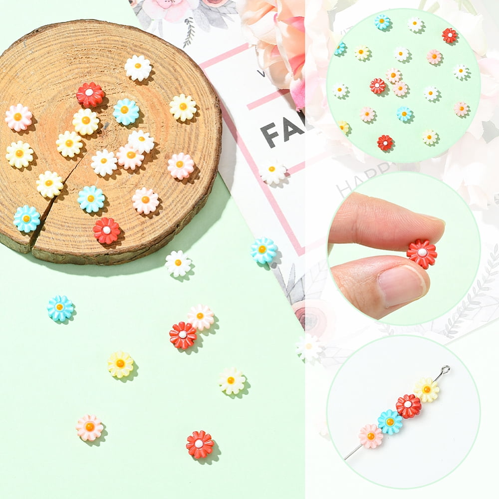 30Pcs Natural Freshwater Shell Beads with Enamel Flower Dyed Mixed Color 8x4mm Hole: 0.8mm DIY