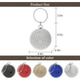 thumbnail image 4 of Womans Round Clutch Ball Crossbody Shoulder Bag Artificial Pearl Purse Ladies Rhinestone Handle Handbag, 4 of 7
