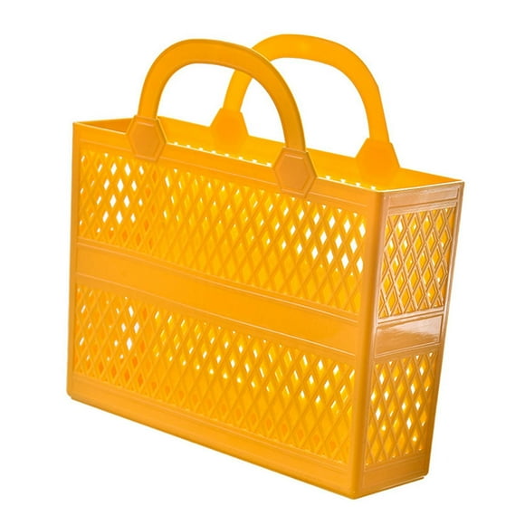 Rongfmy Plastic Storage Basket Minimalist for Dressing Room Party Supplies Farmhouse Yellow
