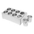 thumbnail image 3 of 8 Holes Cylinder Flatware Silverware Utensil Holder Organizer Caddy, Stainless Steel Countertop Silverware Organizer for Restaurant Hotel Buffet, 3 of 7