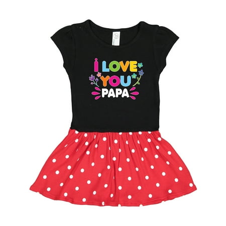 

Inktastic I Love You Papa with Flowers Gift Toddler Girl Dress