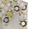thumbnail image 4 of Ambesonne Shabby Flora Grommet Curtain, Roses on Plaid Back, 50" x 84", Coral and Olive Green, 4 of 6