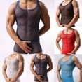thumbnail image 4 of Mens Sexy Mesh T-shirt See Through Fishnet Gym Training Tank Top Vest Underwear, 4 of 8