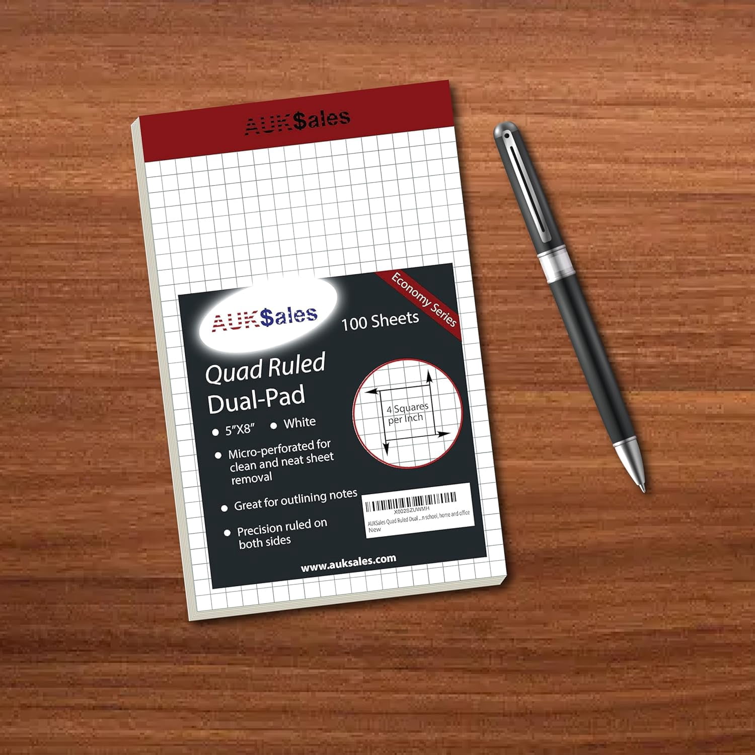 Grid Paper Pad 5x8 Inches – Graph Paper Pad 4x4, Grid Notepad, 3Pack, 5x8 Graph Paper 1/4 Grid, Graphing Paper, Engineering Pad – 100 Sheets 200 Pages Perforated Pad