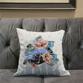 thumbnail image 5 of Flamingo with Flower Indoor/Outdoor Pillow in Gray Blue Orange 20x20, 5 of 5