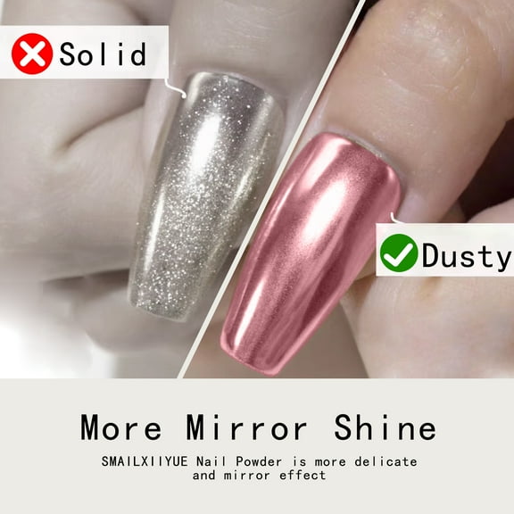 Chrome Nail Powder Mirror Effect Nail Art Pigment Decoration for Resin Craft & Nail Art,Colors Metallic Dust Chrome Nail Powder Kit