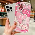thumbnail image 3 of Funda minimalista con forma de corazón rosa y sonrisa para iPhone 13, 11, 12, 14, 15, 16 Pro Max, 7, 8 Plus, SE, 2, X, XR, XS, funda a prueba de golpes con airbag, 3 of 4