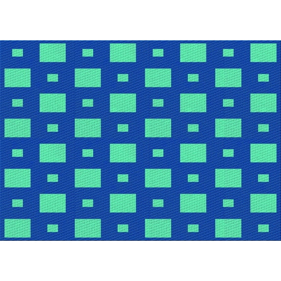 Ahgly Company Indoor Rectangle Patterned Dark Turquoise Green Area Rugs, 3' x 5'