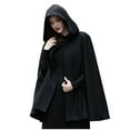 thumbnail image 2 of symoid Womens Coats- Trench Coat Open Front Cardigan Jacket Coat Shawl Cape Cloak Mantle Plus Black S, 2 of 7