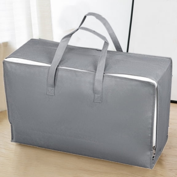 Duvet Storage Bag Organizer Gray Non-Woven Fabric with Reinforced Handles,Heavy-Duty Zipper,Clear Window,Large Capacity Clothes and Bedding Storage,Multiple Sizes