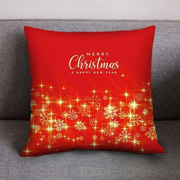 Fiudx Ofertas De La Semana Funda De Almohada Navideña De Lino Y Algodón, Funda De Cojín, Decoración Del Sofá Del Hogar