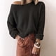 thumbnail image 1 of Pntutb moda mujer sólido manga larga Pullove Digaonl cuello Casual suéter tops Pntutb Pntutb-2215, 1 of 5