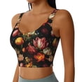 thumbnail image 2 of Fotbe Colorful Tulips Pattern Womens' Sports Bra Longline Wirefree Padded with Medium Support Sports Moisture-Wicking Workou Vest,Tank Top-Medium, 2 of 7