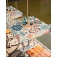 thumbnail image 2 of nqOlkjepod Boho Morocco Outdoor Tablecloth with Umbrella Hole & Zipper, Retro Farmhouse Ethnic Neutral Aesthetic Square Table Cover 54x54 Inch, Dining Waterproof Table Cloth Protector for Patio, 2 of 7