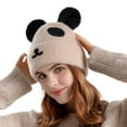 thumbnail image 2 of ZHOGXU Winter Beanie Hat For Women Cute Animal Design Knitted Thick Warm Comfortable Caps For Autumn Winter Daily Wear Beige One Size, 2 of 5