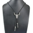 thumbnail image 5 of EHJRE Ox Head Charm Pendant Bolo Bola Tie Western Cowboy Rodeo Leather Necktie Tie - Antique, 5 of 5