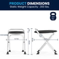 thumbnail image 6 of Flash Furniture Folding Travel Toilet with Toilet Tissue Holder, Cushioned Vinyl Seat, and Stainless Steel Frame with Non-Slip Rubber Feet in Black, 6 of 16